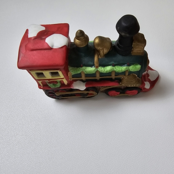 Holiday Trim 3 Piece Porcelain Santa Train Set Christmas Decor North Pole Xmas - Picture 11 of 13